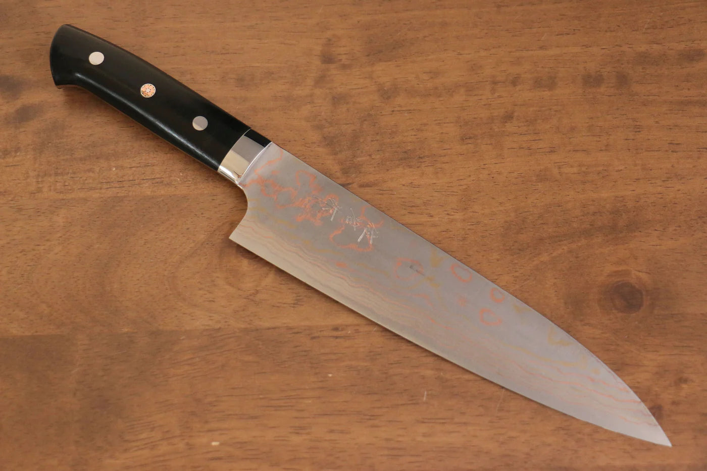 Takeshi Saji Blue Steel (บลูสตีล) No.2 ดามัสกัสสี มีดกิวโตะ Gyuto มีดทำครัวญี่ปุ่น 210mm ด้าม Micarta ดำ