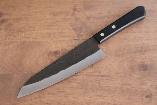Nao Yamamoto White Steel (เหล็กกล้าขาว) No.2 Kurouchi มีดกิวโตะ Gyuto มีดทำครัวญี่ปุ่น 180mm ด้ามไม้ Pakka wood สีดำ