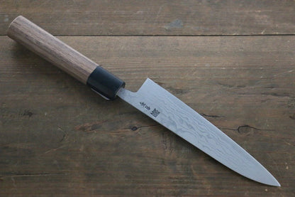 Shigeki Tanaka Blue Steel (บลูสตีล) No.2 ดามัสกัส มีดขนาดเล็ก  Petty มีดทำครัวญี่ปุ่น 150mm ด้ามไม้วอลนัท