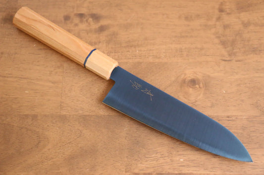 Seisuke เหล็ก SK-85 Ion plating มีด Santoku มีดทำครัวญี่ปุ่น 180mm ด้ามไม้สีขาว