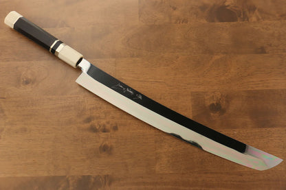 Jikko Silver Steel No.3 (เหล็กเงิน No.3) มีด Sakimaru Yanagiba มีดทำครัวญี่ปุ่น 360mm ด้ามไม้มะเกลือ (ประดับห่วง)