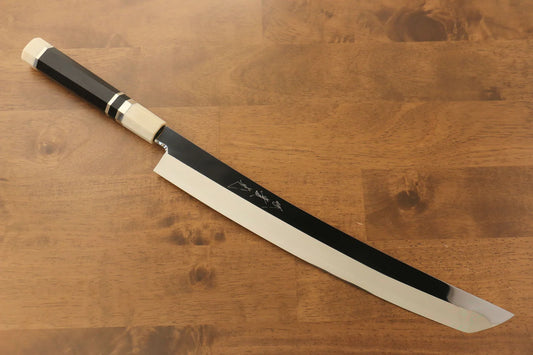 Jikko Silver Steel No.3 (เหล็กเงิน No.3) มีด Sakimaru Yanagiba มีดทำครัวญี่ปุ่น 330mm ด้ามไม้มะเกลือ (ประดับห่วง)