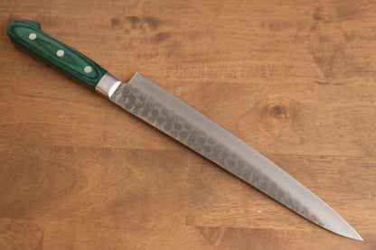 Sakai Takayuki VG10 ดามัสกัส 17 ชั้น มีดเลาะเอ็น Sujihiki มีดทำครัวญี่ปุ่น 240mm ด้ามไม้ Pakka wood เขียว