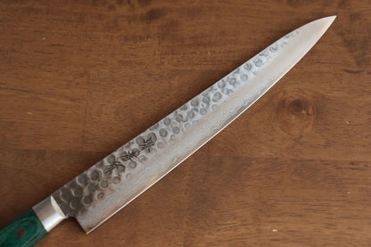 Sakai Takayuki VG10 ดามัสกัส 17 ชั้น มีดเลาะเอ็น Sujihiki มีดทำครัวญี่ปุ่น 240mm ด้ามไม้ Pakka wood เขียว