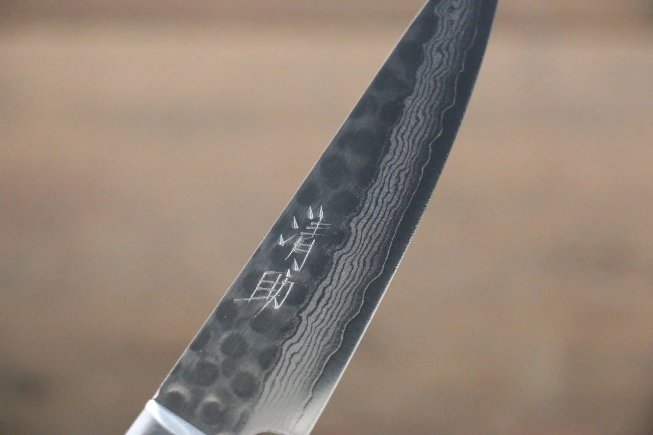 Seisuke VG10 17 ชั้น ดามัสกัส มีดขนาดเล็ก  Petty มีดทำครัวญี่ปุ่น 80mm ด้ามมะฮอกกานี