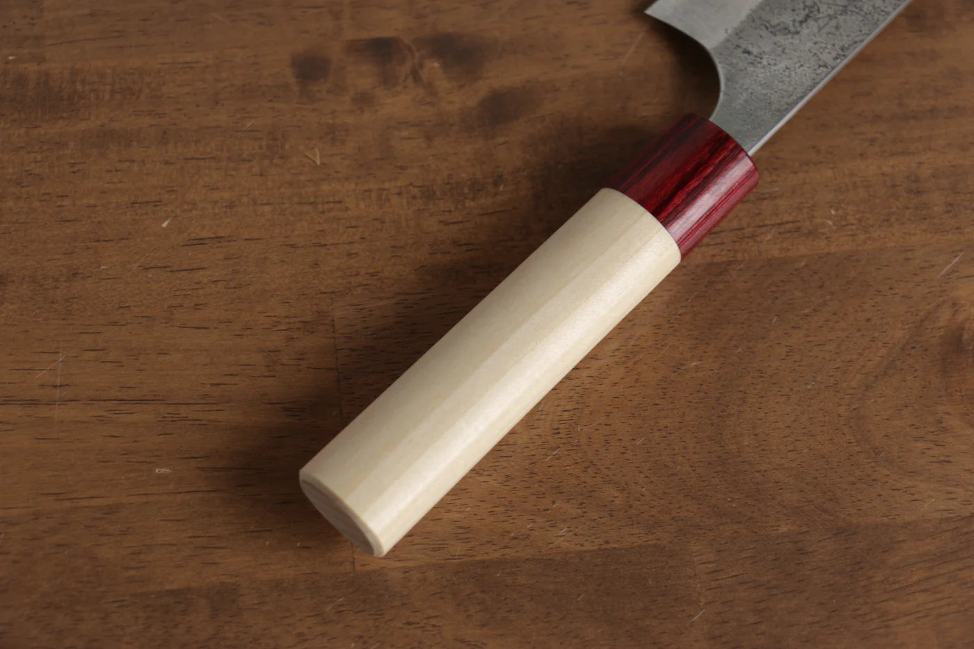 Masakage Yuki White Steel (เหล็กกล้าขาว) No.2 ลายคล้ายผิวลูกสาลี่ มีดสำหรับการใช้งานได้ทั่วไป Bunka มีดทำครัวญี่ปุ่น 170mm ด้ามต้นเเมกโนเลีย