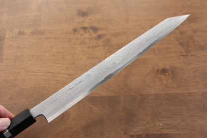 Jikko Blue Steel (บลูสตีล) ดามัสกัส มีด Kiritsuke Sujihiki มีดทำครัวญี่ปุ่น 270mm ด้ามไม้มะเกลือ (ประดับห่วงคู่)