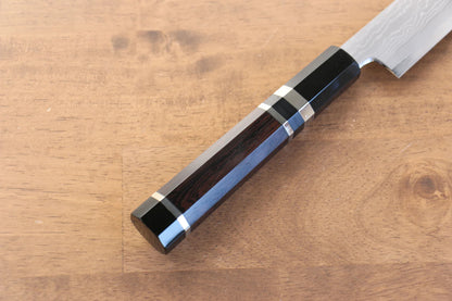 Jikko Blue Steel (บลูสตีล) ดามัสกัส มีด Kiritsuke Sujihiki มีดทำครัวญี่ปุ่น 270mm ด้ามไม้มะเกลือ (ประดับห่วงคู่)