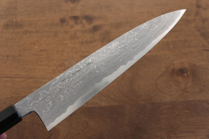 Jikko Blue Steel (บลูสตีล) ดามัสกัส มีดกิวโตะ Gyuto มีดทำครัวญี่ปุ่น 210mm ด้ามไม้มะเกลือ (ประดับห่วงคู่)