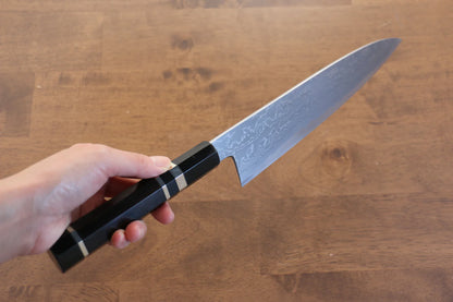 Jikko Blue Steel (บลูสตีล) ดามัสกัส มีดกิวโตะ Gyuto มีดทำครัวญี่ปุ่น 210mm ด้ามไม้มะเกลือ (ประดับห่วงคู่)