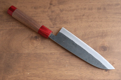 Seisuke Kurumi Blue Steel (บลูสตีล) Kurouchi มีด Santoku มีดทำครัวญี่ปุ่น 165mm ด้ามไม้วอลนัท(ประดับไม้ สีเเดง คู่)