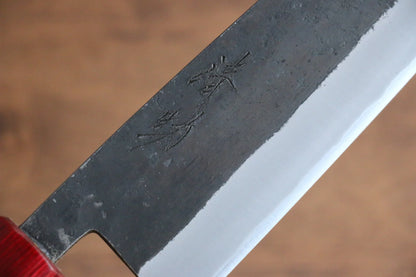 Seisuke Kurumi Blue Steel (บลูสตีล) Kurouchi มีด Santoku มีดทำครัวญี่ปุ่น 165mm ด้ามไม้วอลนัท(ประดับไม้ สีเเดง คู่)