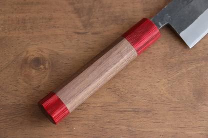 Seisuke Kurumi Blue Steel (บลูสตีล) Kurouchi มีด Santoku มีดทำครัวญี่ปุ่น 165mm ด้ามไม้วอลนัท(ประดับไม้ สีเเดง คู่)