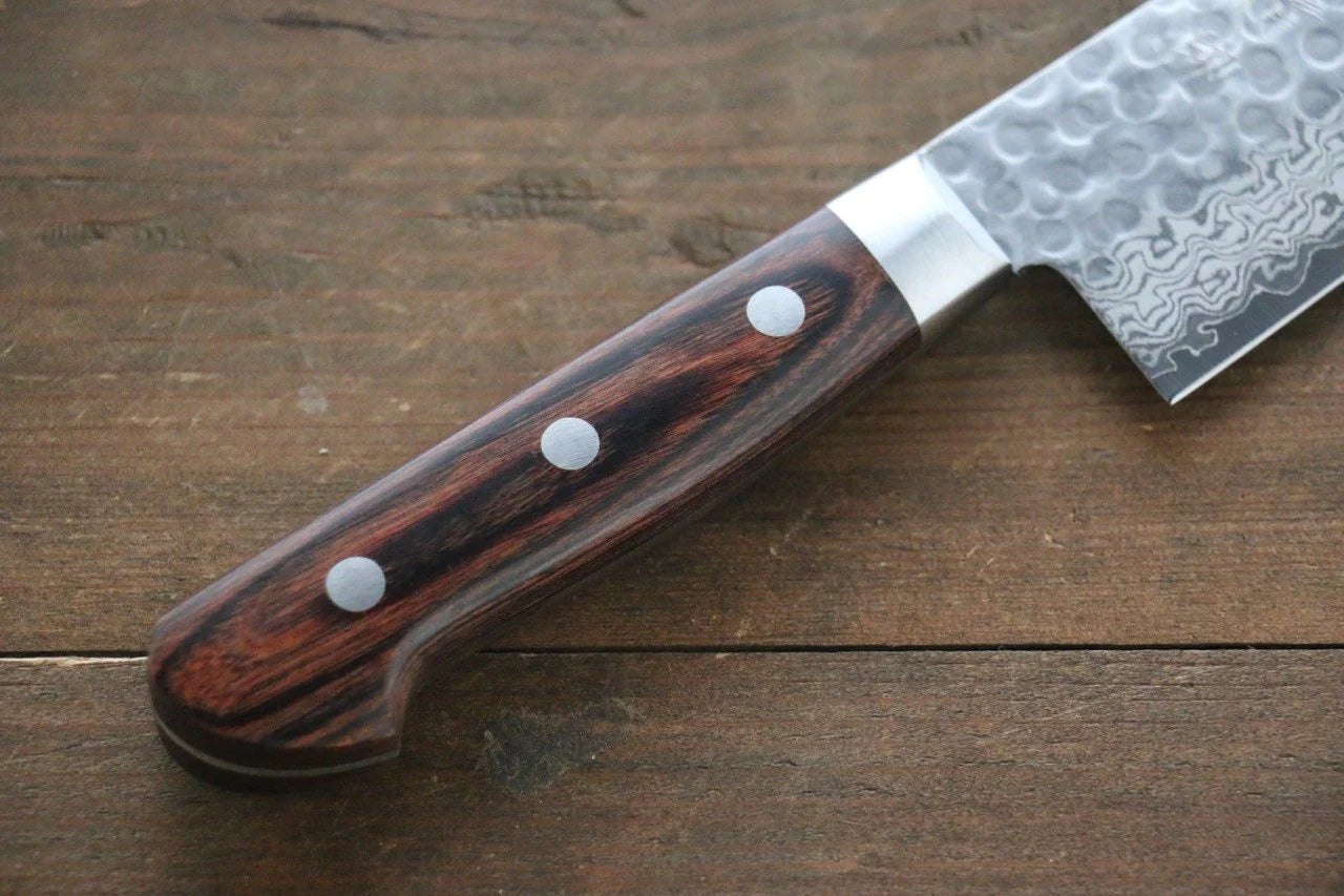 Seisuke VG10 17 ชั้น ดามัสกัส มีด Santoku มีดทำครัวญี่ปุ่น 180mm ด้ามมะฮอกกานี