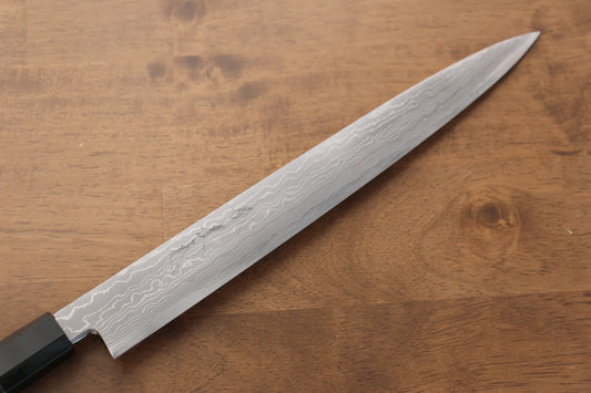 Jikko Blue Steel (บลูสตีล) ดามัสกัส มีดเลาะเอ็น Sujihiki มีดทำครัวญี่ปุ่น 300mm ด้ามไม้มะเกลือ (ประดับห่วงคู่)