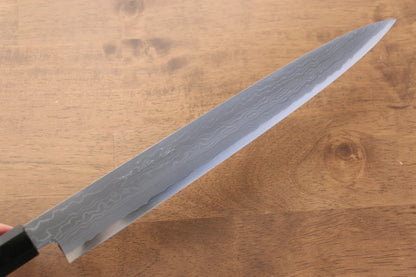 Jikko Blue Steel (บลูสตีล) ดามัสกัส มีดเลาะเอ็น Sujihiki มีดทำครัวญี่ปุ่น 270mm ด้ามไม้มะเกลือ (ประดับห่วงคู่)