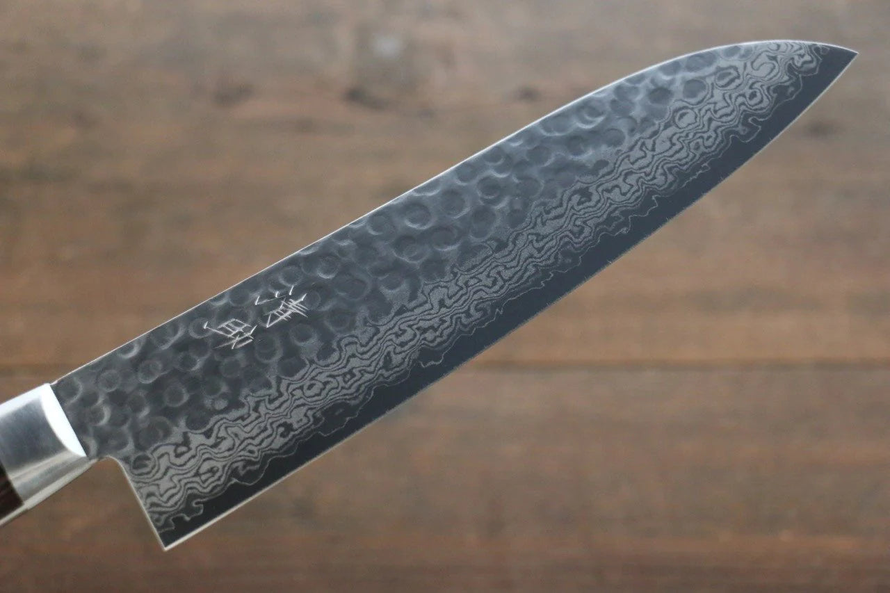Seisuke VG10 17 ชั้น ดามัสกัส มีด Santoku มีดทำครัวญี่ปุ่น 180mm ด้ามมะฮอกกานี