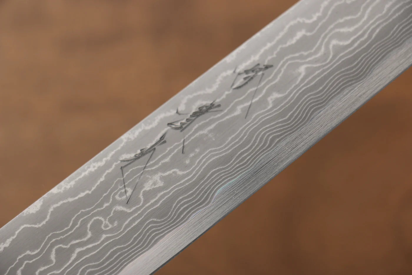 Jikko Blue Steel (บลูสตีล) ดามัสกัส มีดเลาะเอ็น Sujihiki มีดทำครัวญี่ปุ่น 270mm ด้ามไม้มะเกลือ (ประดับห่วงคู่)