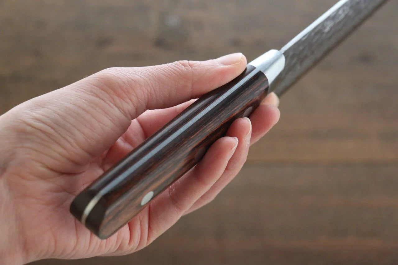 Seisuke VG10 17 ชั้น ดามัสกัส มีด Santoku มีดทำครัวญี่ปุ่น 180mm ด้ามมะฮอกกานี