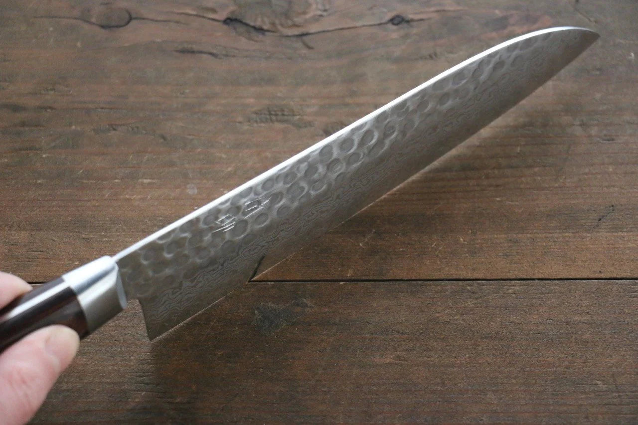 Seisuke VG10 17 ชั้น ดามัสกัส มีด Santoku มีดทำครัวญี่ปุ่น 180mm ด้ามมะฮอกกานี