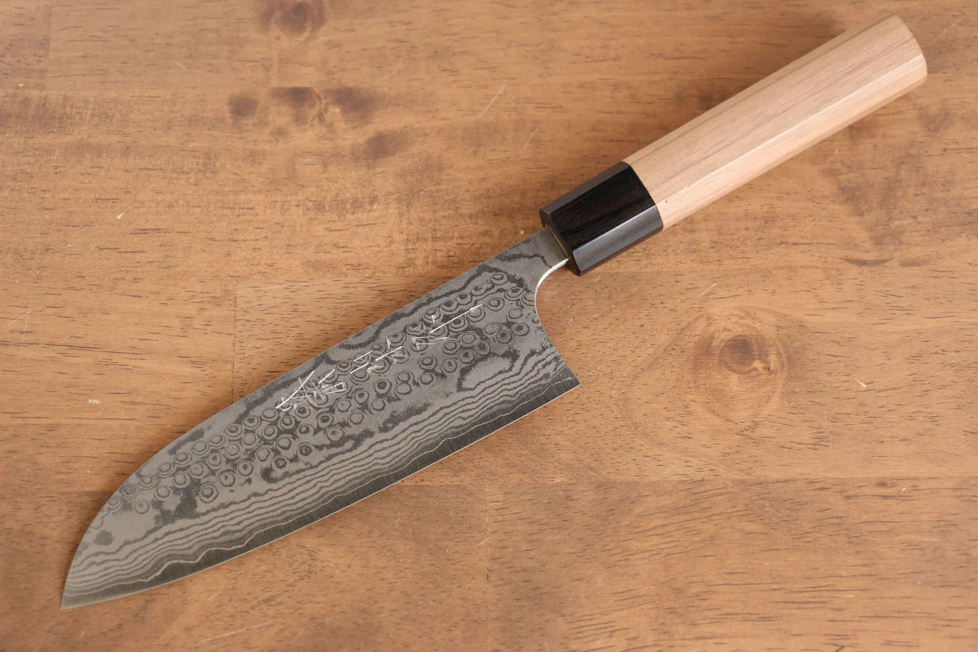 Nao Yamamoto VG10 ดามัสกัส มีด Santoku มีดทำครัวญี่ปุ่น 165mm ด้ามไม้วอลนัท