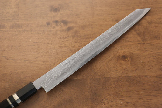 Jikko Blue Steel (บลูสตีล) ดามัสกัส มีด Kiritsuke Sujihiki มีดทำครัวญี่ปุ่น 300mm ด้ามไม้มะเกลือ (ประดับห่วงคู่)