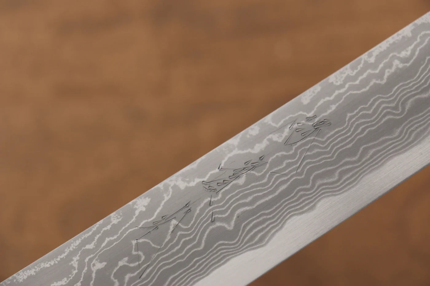 Jikko Blue Steel (บลูสตีล) ดามัสกัส มีดSakimaru Sujihiki มีดทำครัวญี่ปุ่น 300mm ด้ามไม้มะเกลือ (ประดับห่วงคู่)