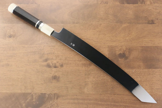 Jikko Silver Steel No.3 (เหล็กเงิน No.3) ขัดขึ้นเงากระจก มีด Kiritsuke Yanagiba มีดทำครัวญี่ปุ่น 330mm ด้ามไม้มะเกลือ (ประดับห่วง)