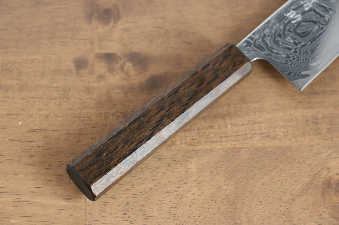 Seisuke Nami AUS10 ขัดขึ้นเงากระจก ลายดามัสกัส มีด Santoku มีดทำครัวญี่ปุ่น 165mm ด้ามโอ๊ค