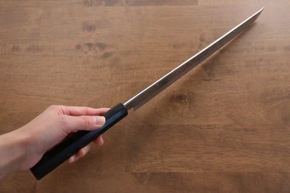 Jikko Fujisan Honyaki White Steel (เหล็กกล้าขาว) No.3 ขัดขึ้นเงากระจก มีด Sakimaru Yanagiba มีดทำครัวญี่ปุ่น 270mm ด้ามไม้มะเกลือ