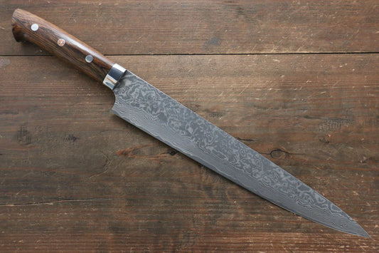 Takeshi Saji R2/SG2 ดามัสกัสดำ มีดเลาะเอ็น Sujihiki มีดทำครัวญี่ปุ่น 270mm ด้ามต้นไอรอนวููด