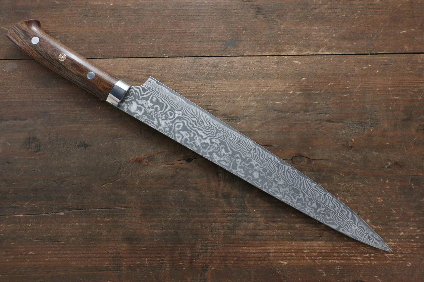 Takeshi Saji R2/SG2 ดามัสกัสดำ มีดเลาะเอ็น Sujihiki มีดทำครัวญี่ปุ่น 270mm ด้ามต้นไอรอนวููด