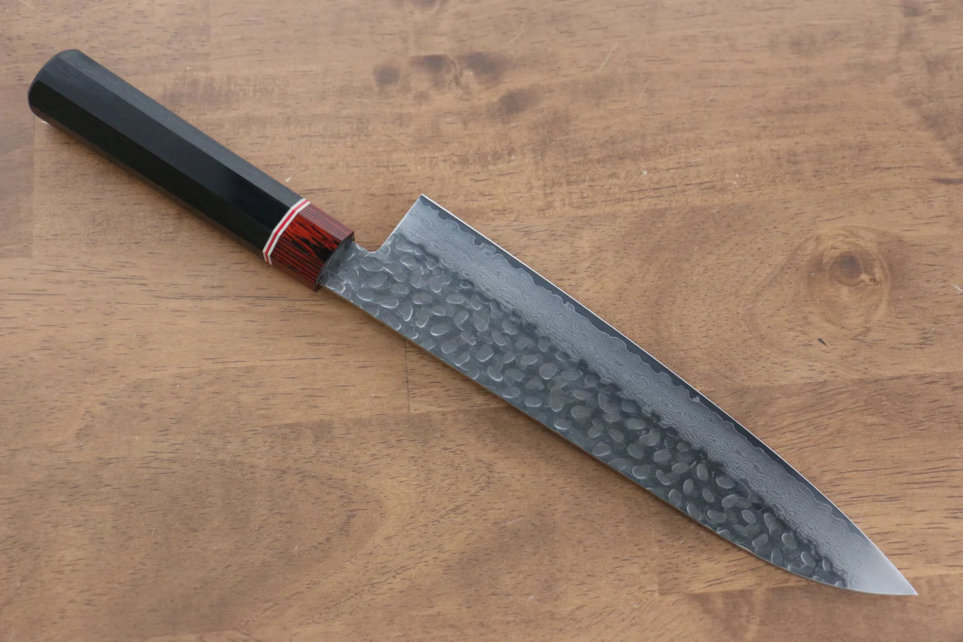 Seisuke VG10 ดามัสกัส มีดกิวโตะ Gyuto มีดทำครัวญี่ปุ่น 210mm ด้ามไม้ Pakka wood สีดำ