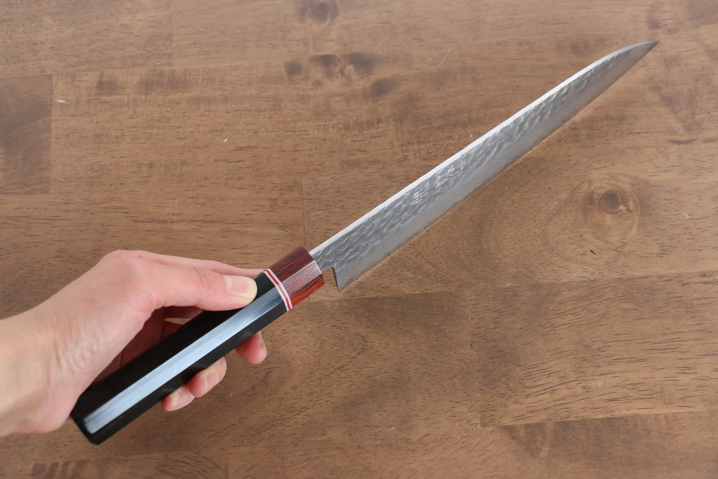 Seisuke VG10 ดามัสกัส มีดกิวโตะ Gyuto มีดทำครัวญี่ปุ่น 210mm ด้ามไม้ Pakka wood สีดำ