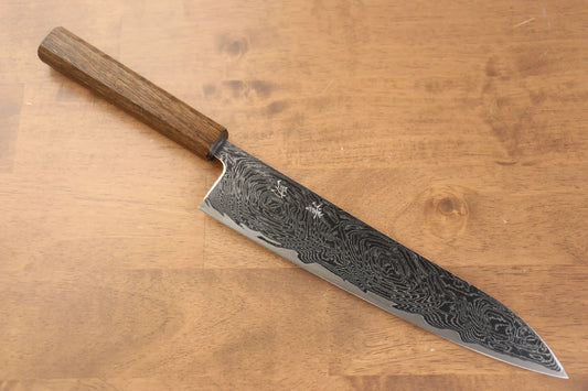 Seisuke Nami AUS10 ขัดขึ้นเงากระจก ลายดามัสกัส มีดกิวโตะ Gyuto มีดทำครัวญี่ปุ่น 240mm ด้ามโอ๊ค