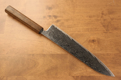 Seisuke Nami AUS10 ขัดขึ้นเงากระจก ลายดามัสกัส มีดกิวโตะ Gyuto มีดทำครัวญี่ปุ่น 240mm ด้ามโอ๊ค
