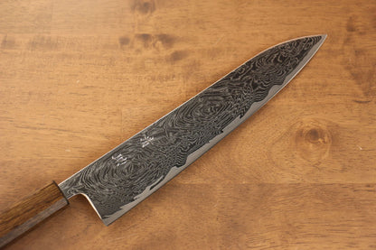 Seisuke Nami AUS10 ขัดขึ้นเงากระจก ลายดามัสกัส มีดกิวโตะ Gyuto มีดทำครัวญี่ปุ่น 240mm ด้ามโอ๊ค