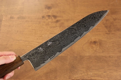 Seisuke Nami AUS10 ขัดขึ้นเงากระจก ลายดามัสกัส มีดกิวโตะ Gyuto มีดทำครัวญี่ปุ่น 240mm ด้ามโอ๊ค
