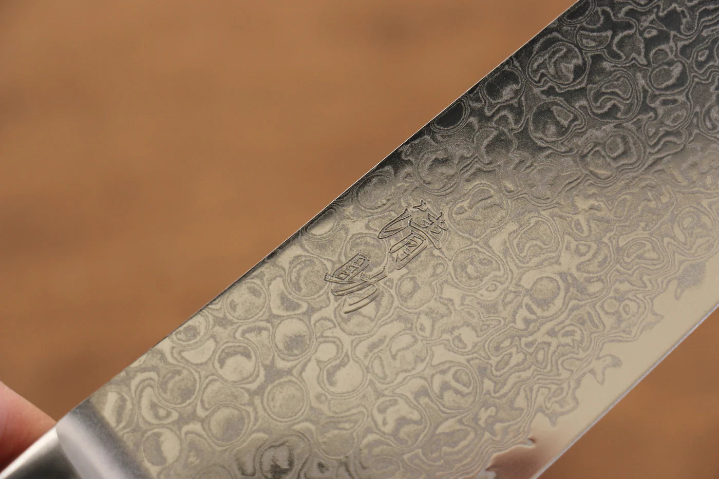 Seisuke Mokusei ZA-18 ขัดขึ้นเงากระจก ลายดามัสกัส มีดกิวโตะ Gyuto มีดทำครัวญี่ปุ่น 210mm ด้ามไม้ Pakka wood สีน้ำตาล
