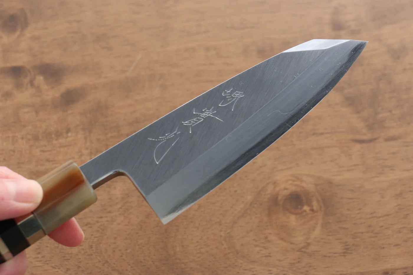 Jikko  Blue Steel (บลูสตีล) มีด Sakimaru Yanagiba มีดทำครัวญี่ปุ่น 300mm ด้ามไม้มะเกลือ (ประดับห่วงคู่)