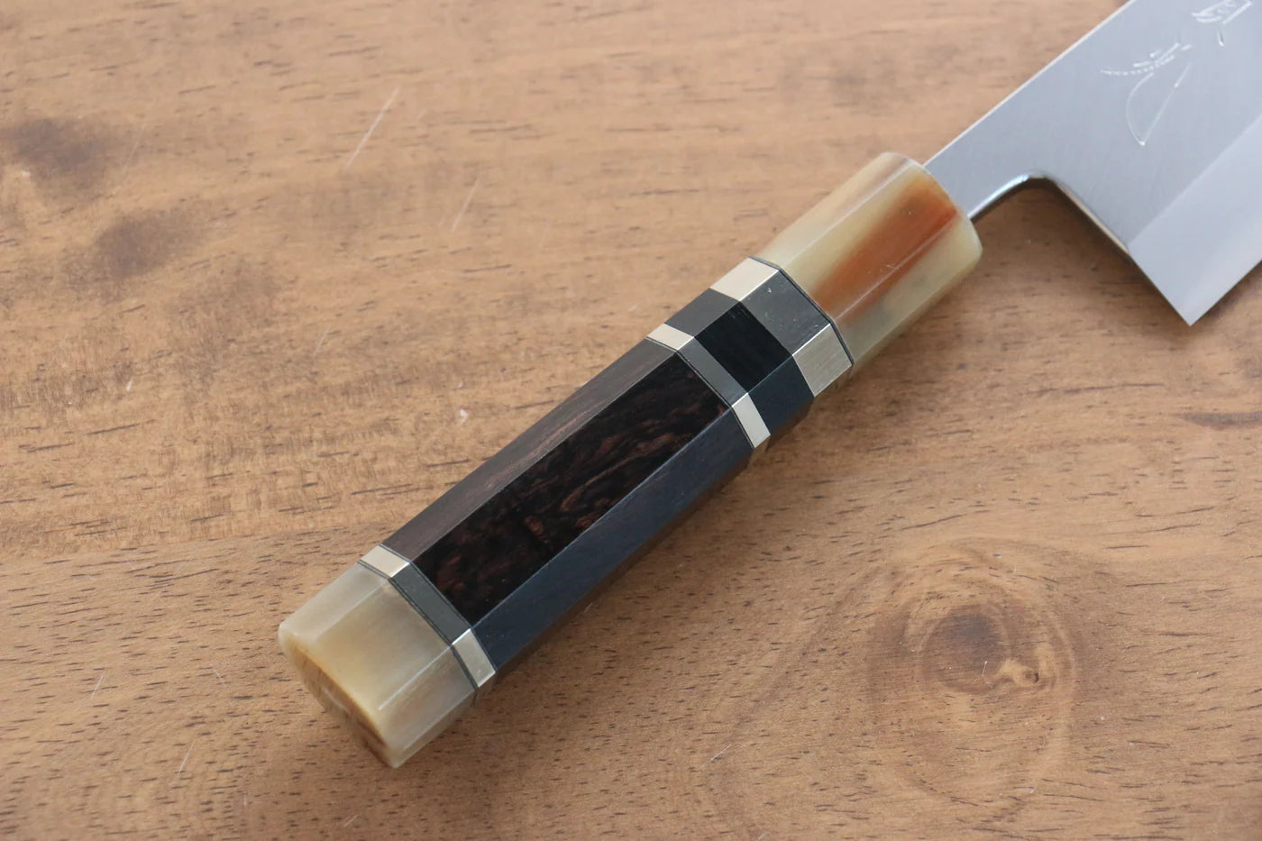 Jikko  Blue Steel (บลูสตีล) มีด Sakimaru Yanagiba มีดทำครัวญี่ปุ่น 300mm ด้ามไม้มะเกลือ (ประดับห่วงคู่)