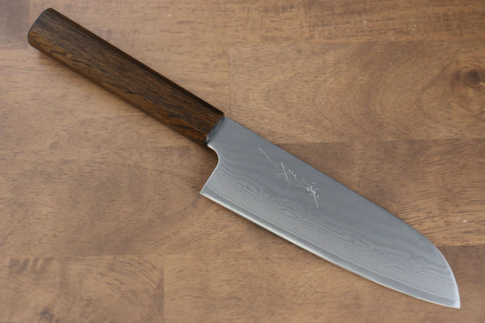 Seisuke VG10 ดามัสกัส 63 ชั้น มีด Santoku มีดทำครัวญี่ปุ่น 170mm ด้ามโอ๊ค