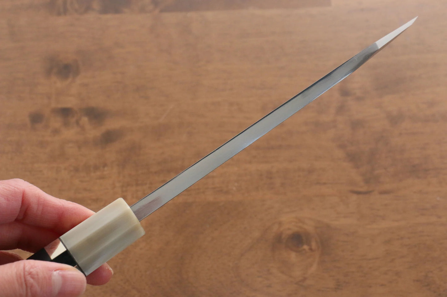 Jikko  White Steel (เหล็กกล้าขาว) มีด Kiritsuke Deba มีดทำครัวญี่ปุ่น 150mm ด้ามไม้มะเกลือ (ประดับห่วงคู่)