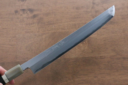 Jikko  White Steel (เหล็กกล้าขาว) มีด Sakimaru Yanagiba มีดทำครัวญี่ปุ่น 240mm ด้ามไม้มะเกลือ (ประดับห่วงคู่)