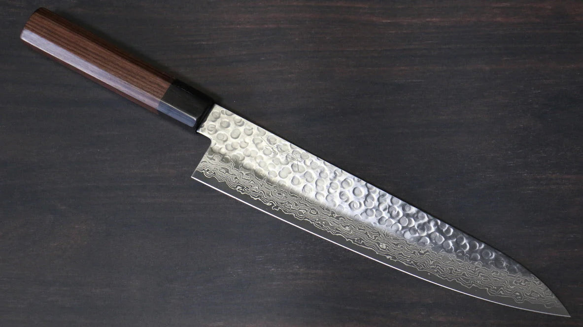 Seisuke AUS10 ดามัสกัส 45 ชั้น มีดกิวโตะ Gyuto มีดทำครัวญี่ปุ่น 240mm ด้ามไม้พะยูง