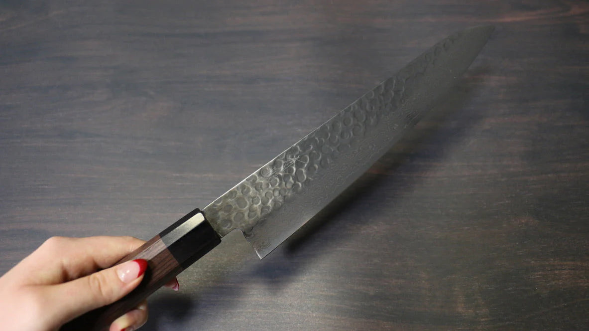 Seisuke AUS10 ดามัสกัส 45 ชั้น มีดกิวโตะ Gyuto มีดทำครัวญี่ปุ่น 240mm ด้ามไม้พะยูง