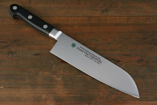 Sakai Takayuki Grand Chef Swedish Steel (เหล็กสวีเดน) มีด Santoku มีดทำครัวญี่ปุ่น 180mm