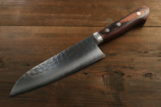 Kanetsune VG1 ลายค้อนตี มีด Santoku มีดทำครัวญี่ปุ่น 165mm ด้ามมะฮอกกานี