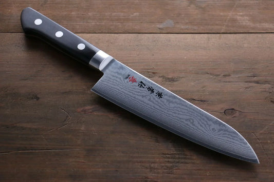 Kanetsune VG10 33 ชั้น ดามัสกัส มีด Santoku มีดทำครัวญี่ปุ่น 180mm ด้ามไม้ Pakka wood