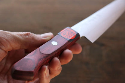Shigeki Tanaka VG10 17 ชั้น ดามัสกัส มีดขนาดเล็ก  Petty มีดทำครัวญี่ปุ่น 150mm ด้ามไม้ Pakka wood สีแดง
